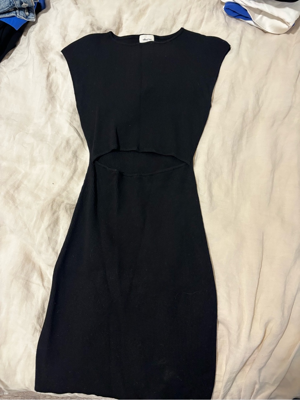 Wilfred Black Cutout Ribbed Knit Dress - Women size small